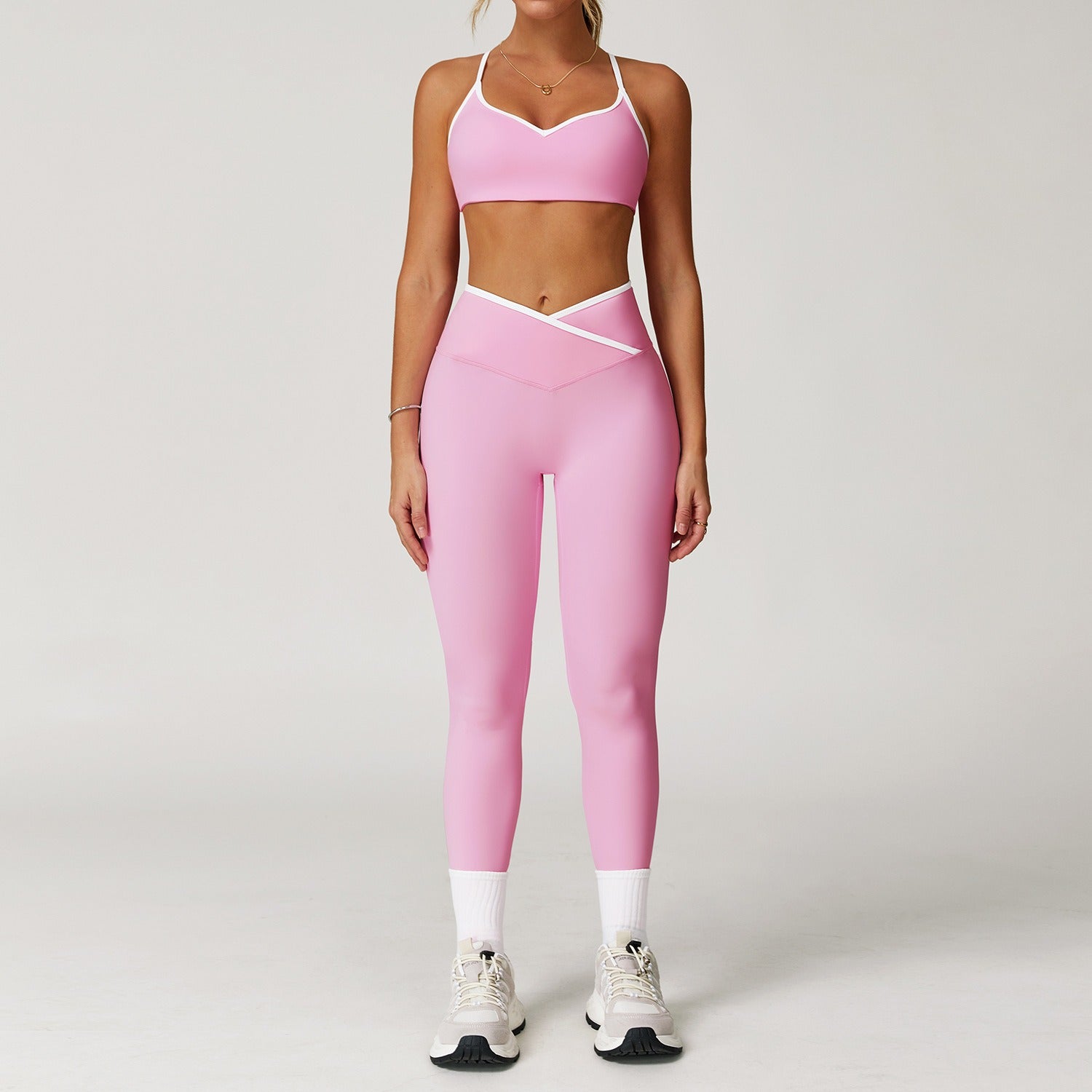 High Waist Peach Hip Yoga Pants Suit