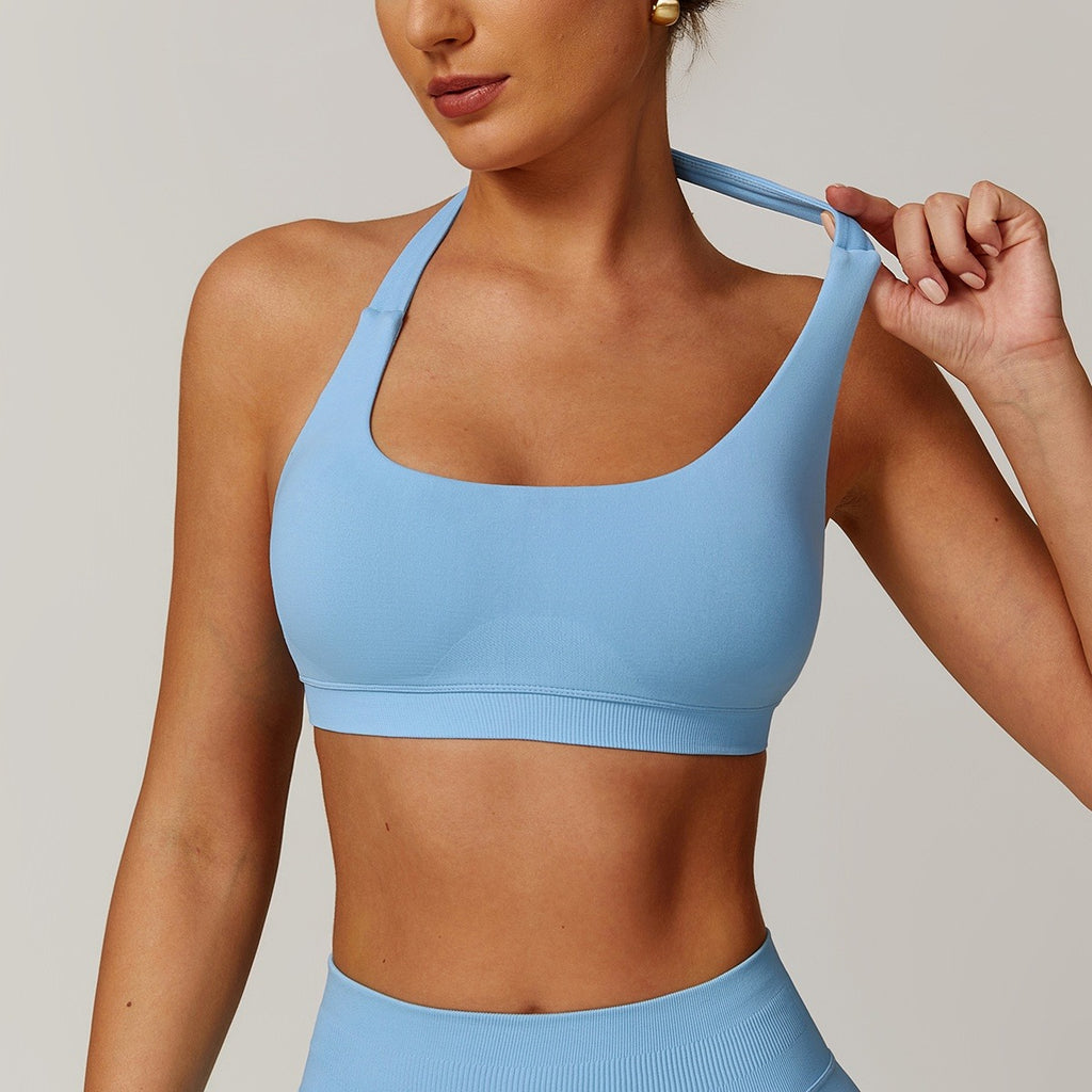 Halter Hollow Yoga Bra - Women's Workout Support