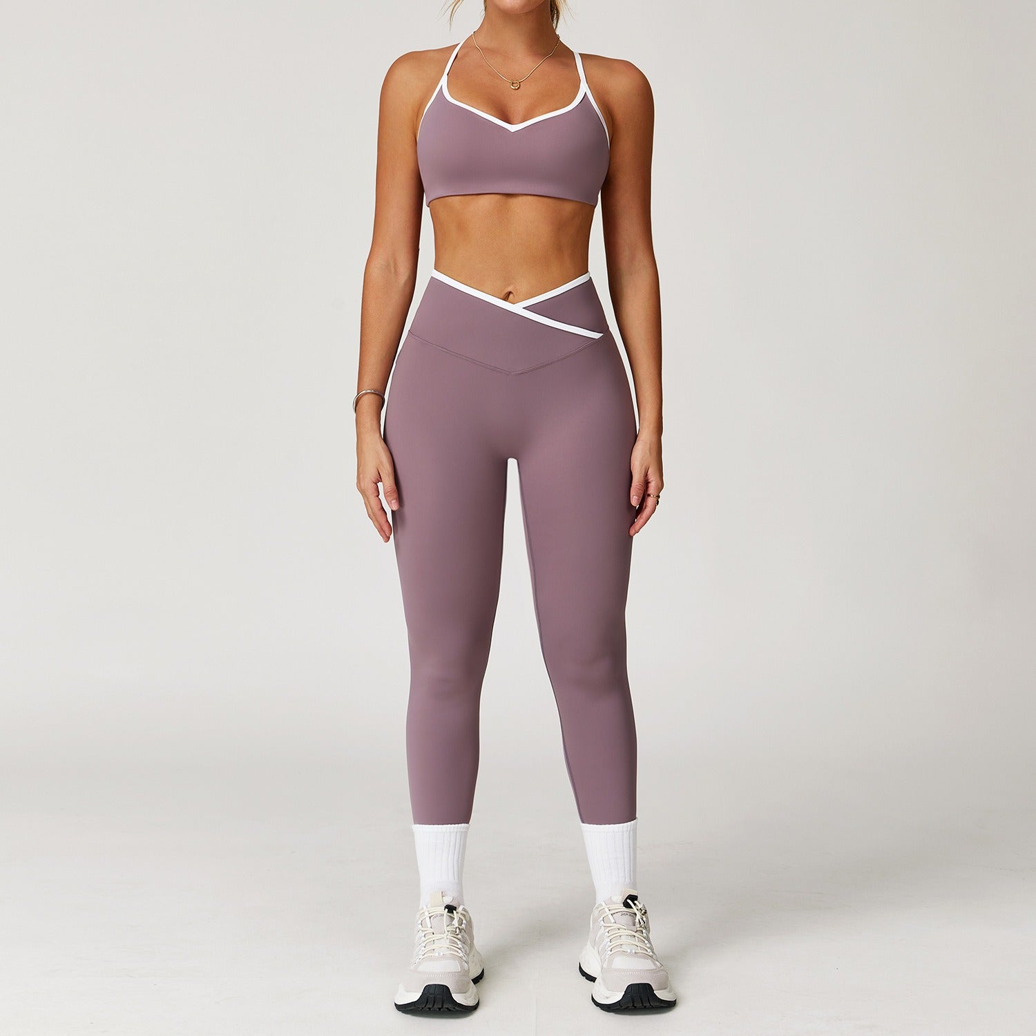 High Waist Peach Hip Yoga Pants Suit